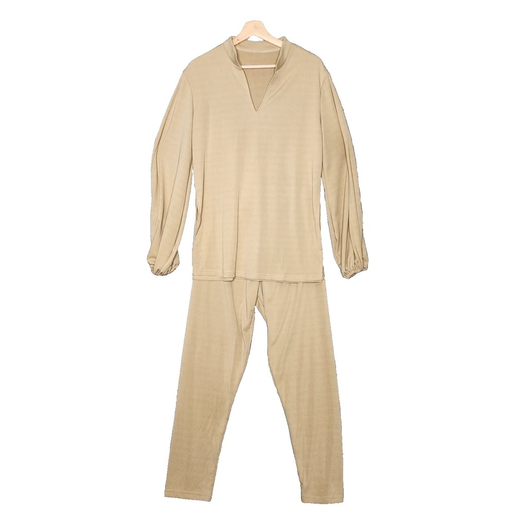 Womens‎ Pure Brown Lounge Set Size L  2 Piece Cozy Gathered Cuffs Athleisure